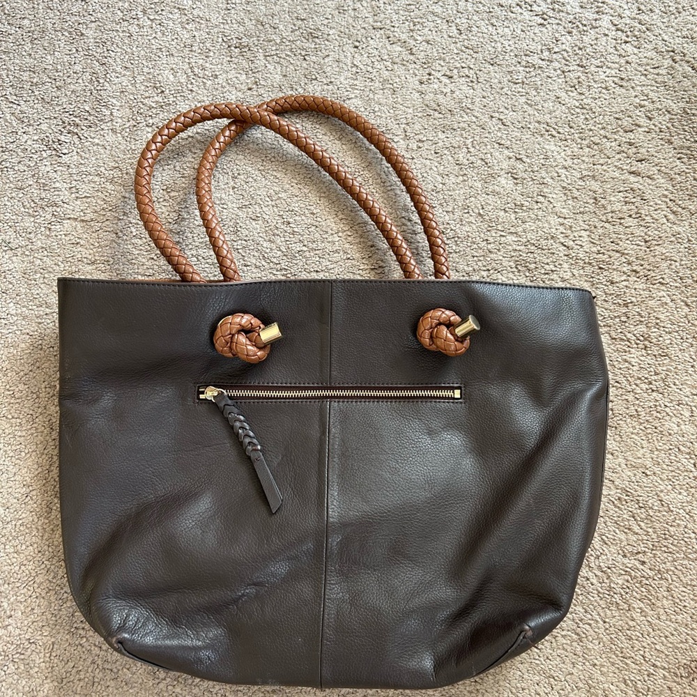 Clarks Brown Leather Tote Bag